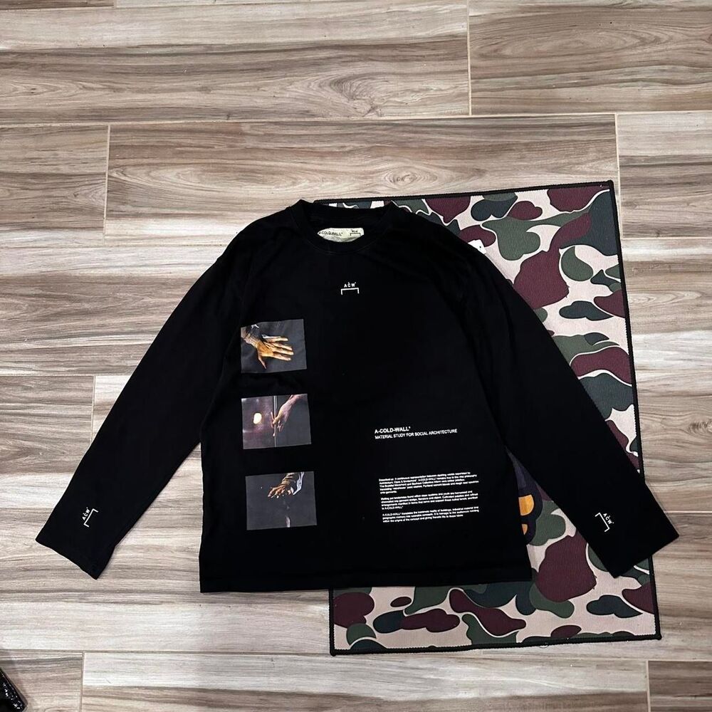 A-COLD-WALL* black long sleeve social structure engineer shirt